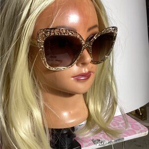 Dolce & Gabbana Gold and Brown Sunglasses